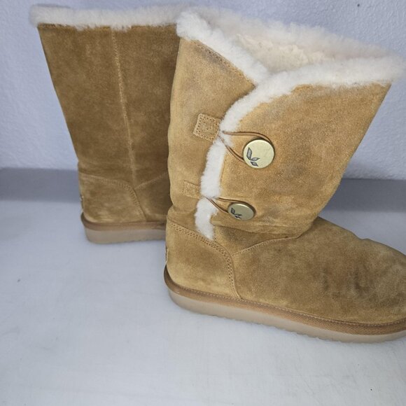 Koolaburra by UGG Boots Womens Size 7 Suede Shearling Button Tall Warm 1096409 - Picture 4 of 9